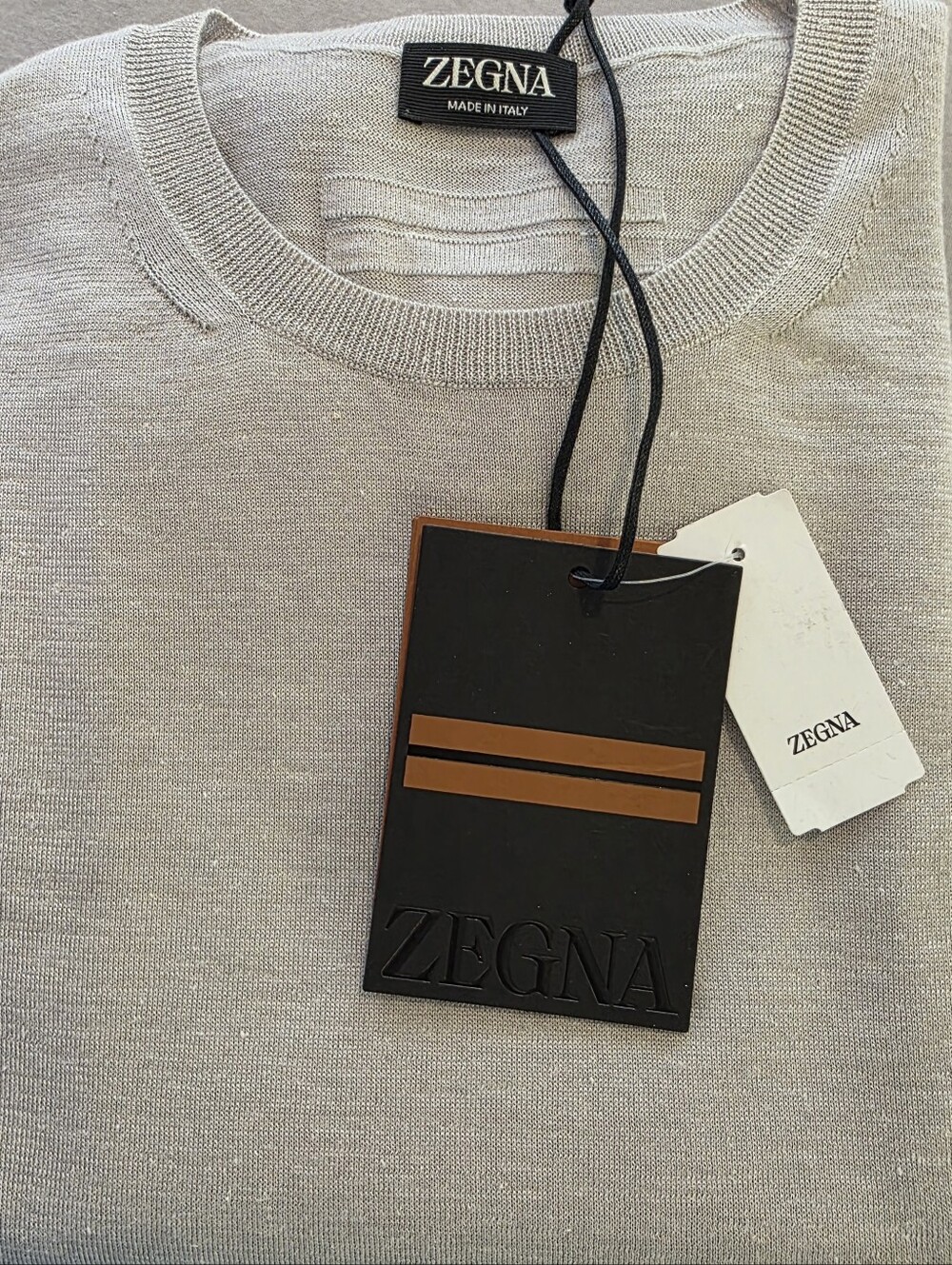 Ivory Mélange Silk Cashmere and Linen Crewneck